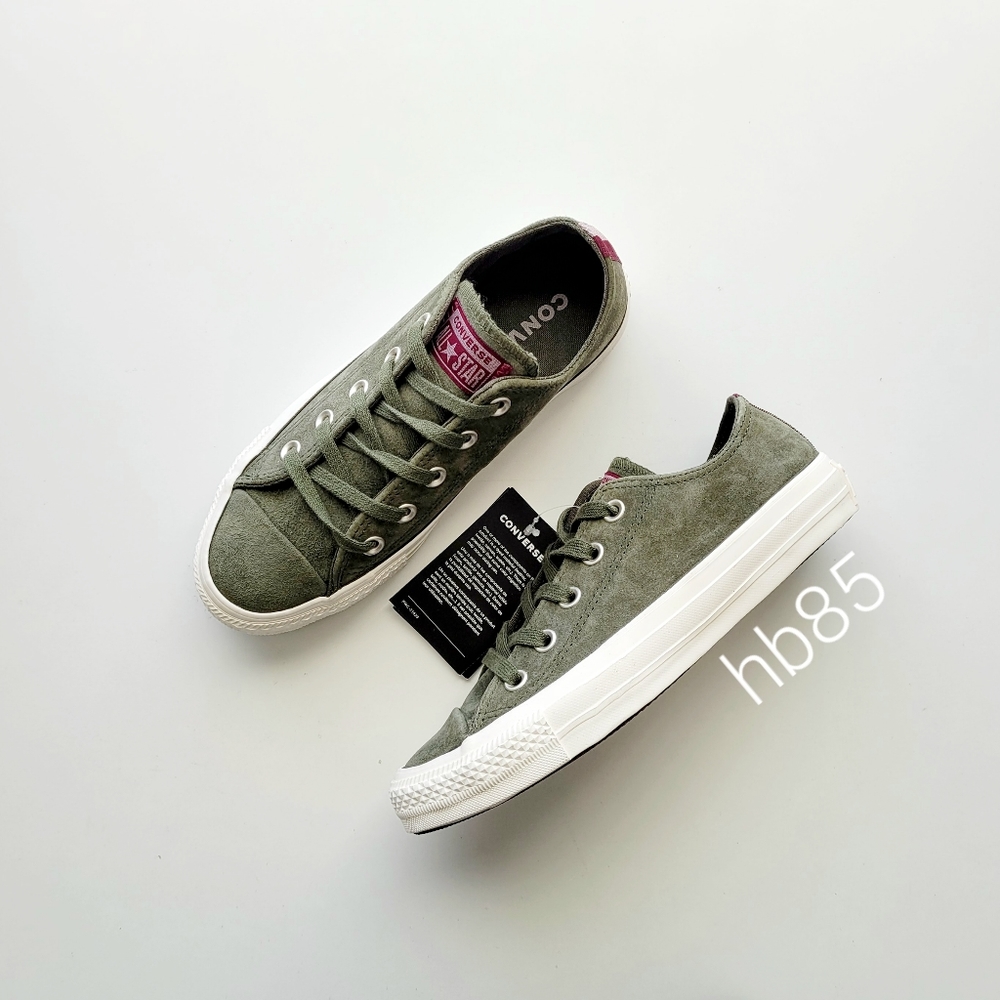 Converse CTAS Ox Herbal Green Egret Suede Women's 6